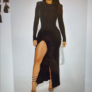 Elegant Black Long Sleeve Dress